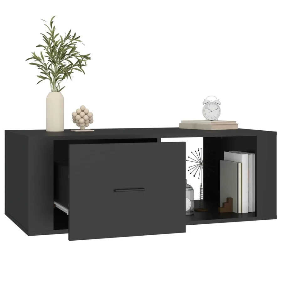 Table basse Noir 100x50,5x35 cm Bois d'ingénierie - 5