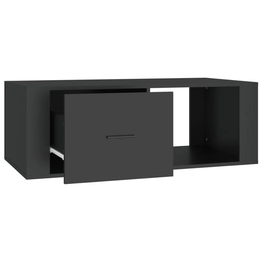 Table basse Noir 100x50,5x35 cm Bois d'ingénierie - 7