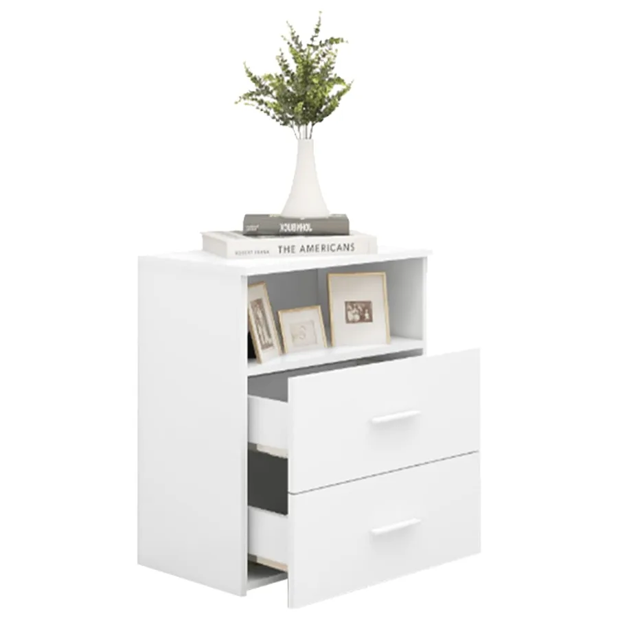Table de chevet Blanc 50x32x60 cm - 7
