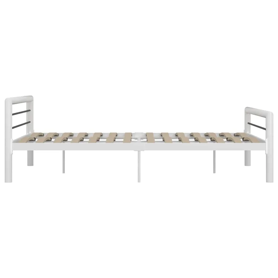 Cadre de lit sans matelas blanc et noir métal 180x200 cm - 4