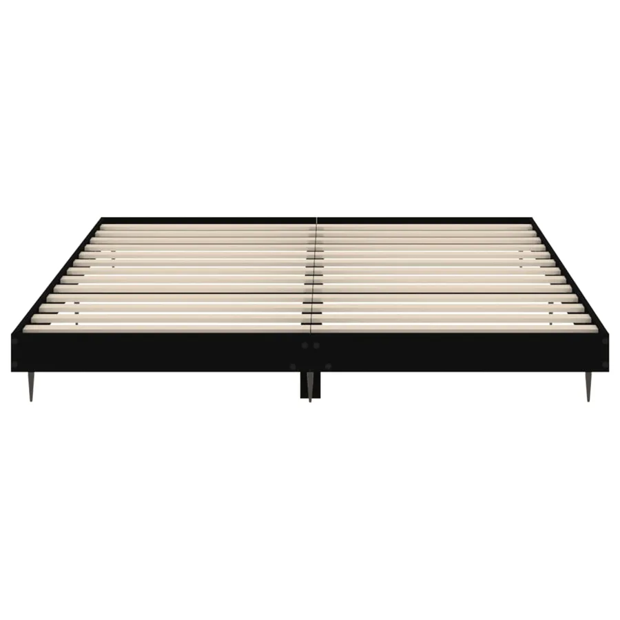 Cadre de lit sans matelas noir 180x200 cm bois d'ingénierie - 6