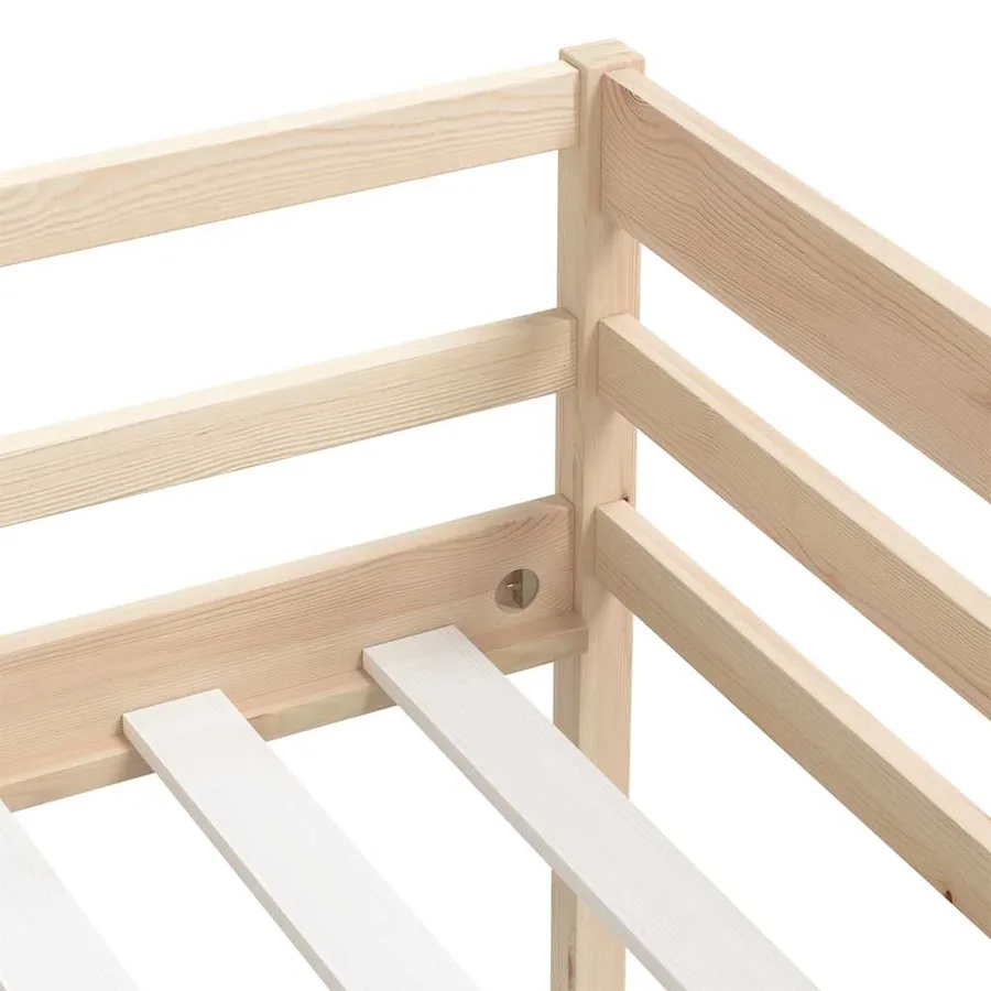 Cadre de lit sans matelas bois de pin massif 90x200 cm - 7