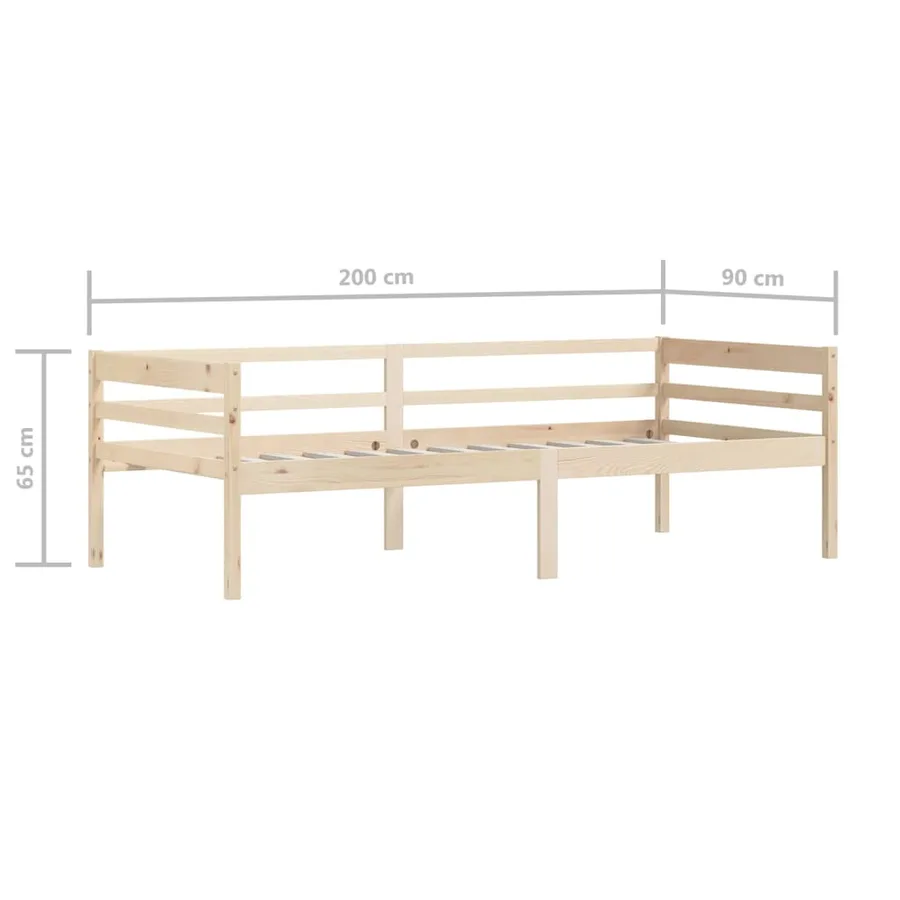 Cadre de lit sans matelas bois de pin massif 90x200 cm - 9