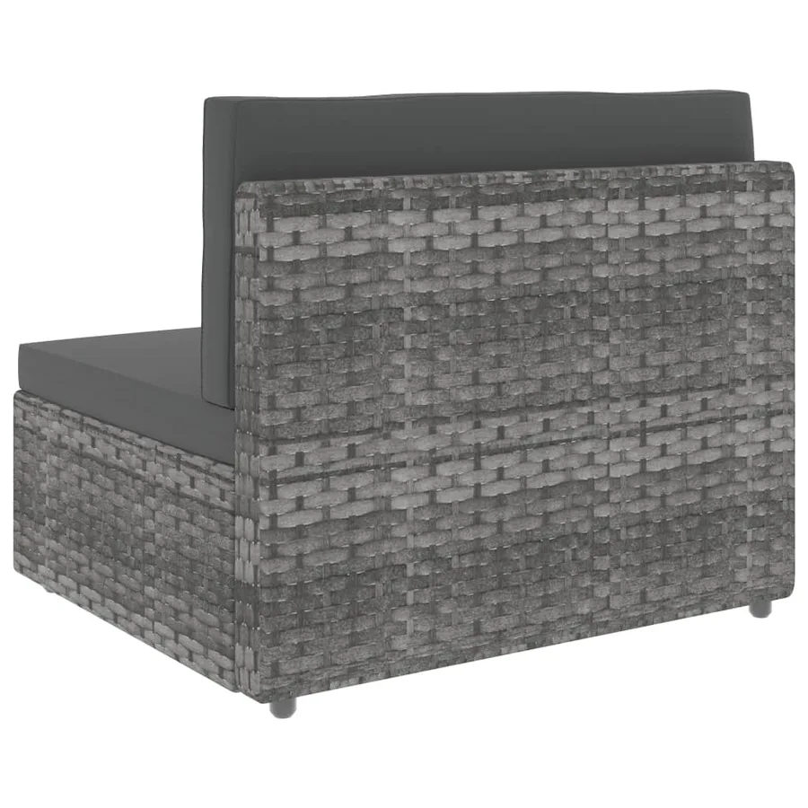 Salon de jardin 10 pcs Résine tressée Gris - 6