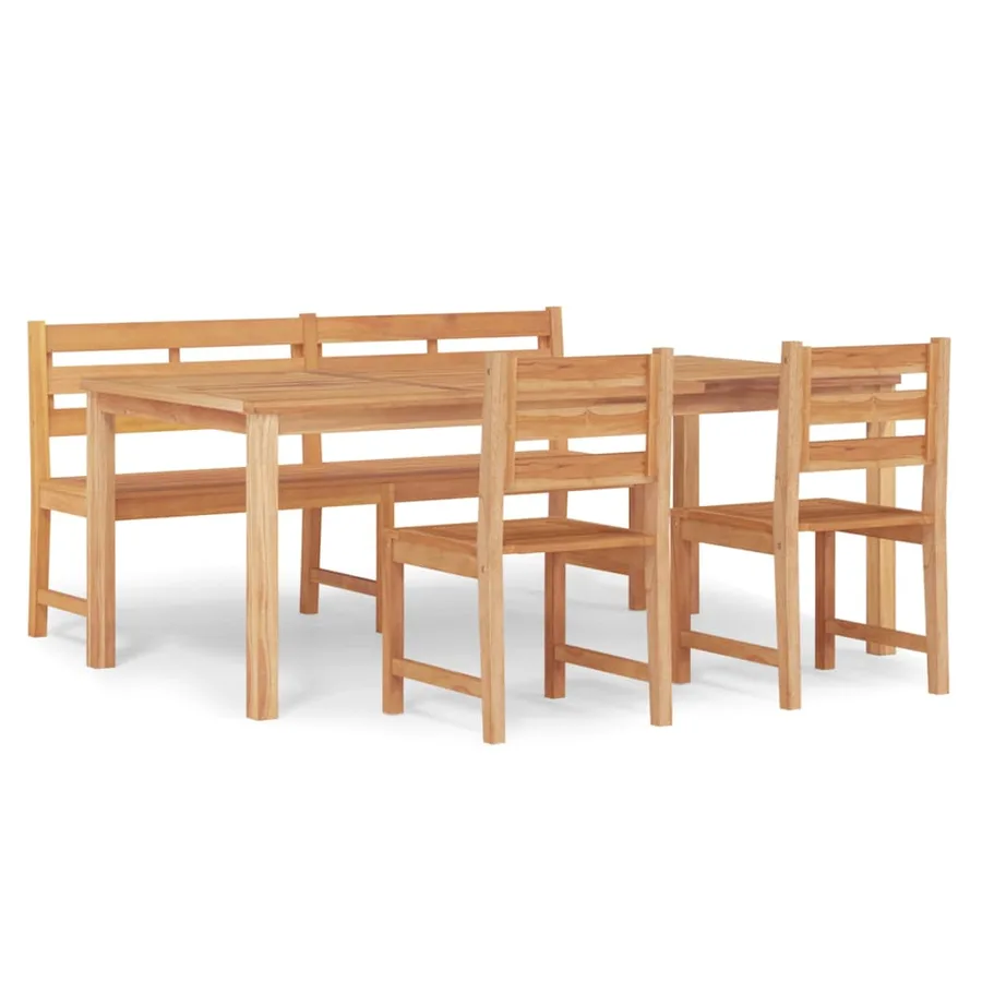 Ensemble à manger de jardin 4 pcs Bois de teck massif - 2