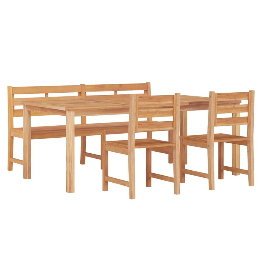 Ensemble à manger de jardin 4 pcs Bois de teck massif - 3