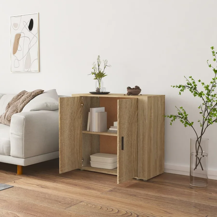Buffet Chêne sonoma 80x33x70 cm Bois d'ingénierie - 5