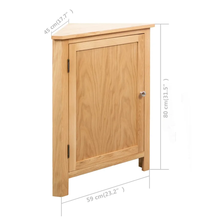 Armoire d'angle 59 x 45 x 80 cm Bois de chêne massif - 8