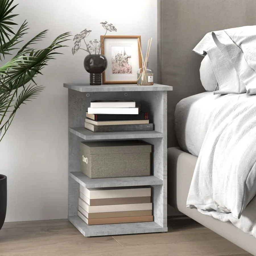 Armoire latérale Gris béton 35x35x55 cm Aggloméré - 3