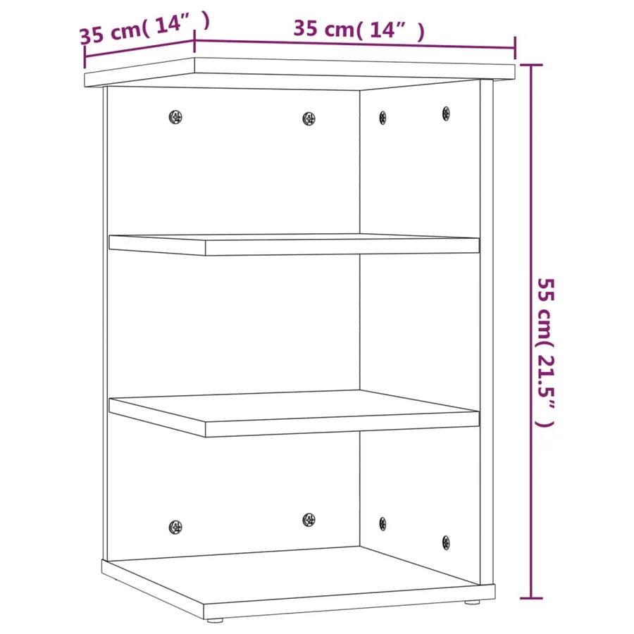 Armoire latérale Gris béton 35x35x55 cm Aggloméré - 8