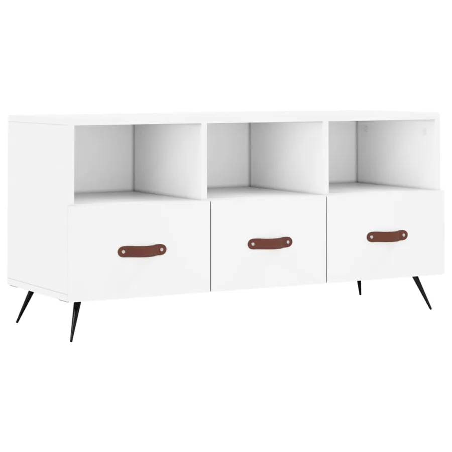 Meuble TV blanc 102x36x50 cm bois d'ingénierie - 2