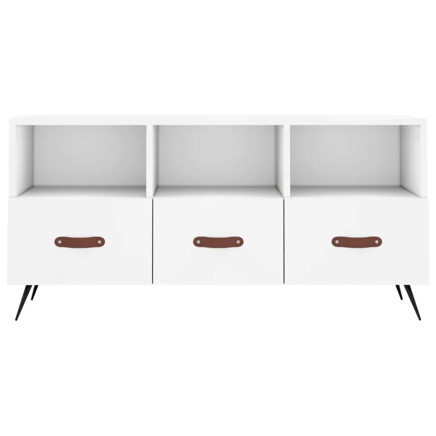 Meuble TV blanc 102x36x50 cm bois d'ingénierie - 5