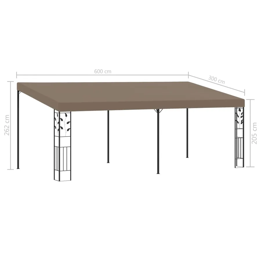 Belvédère mural 6x3x2,5 m Taupe - 6