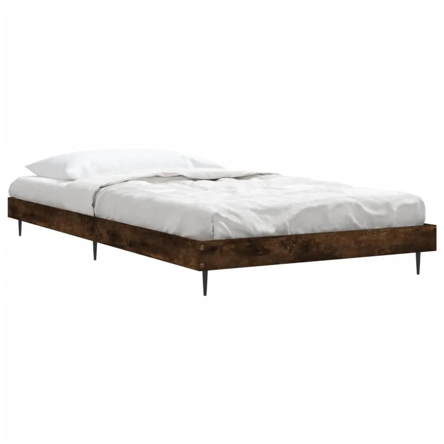 Cadre de lit sans matelas chêne fumé 90x190cm bois d'ingénierie - 3