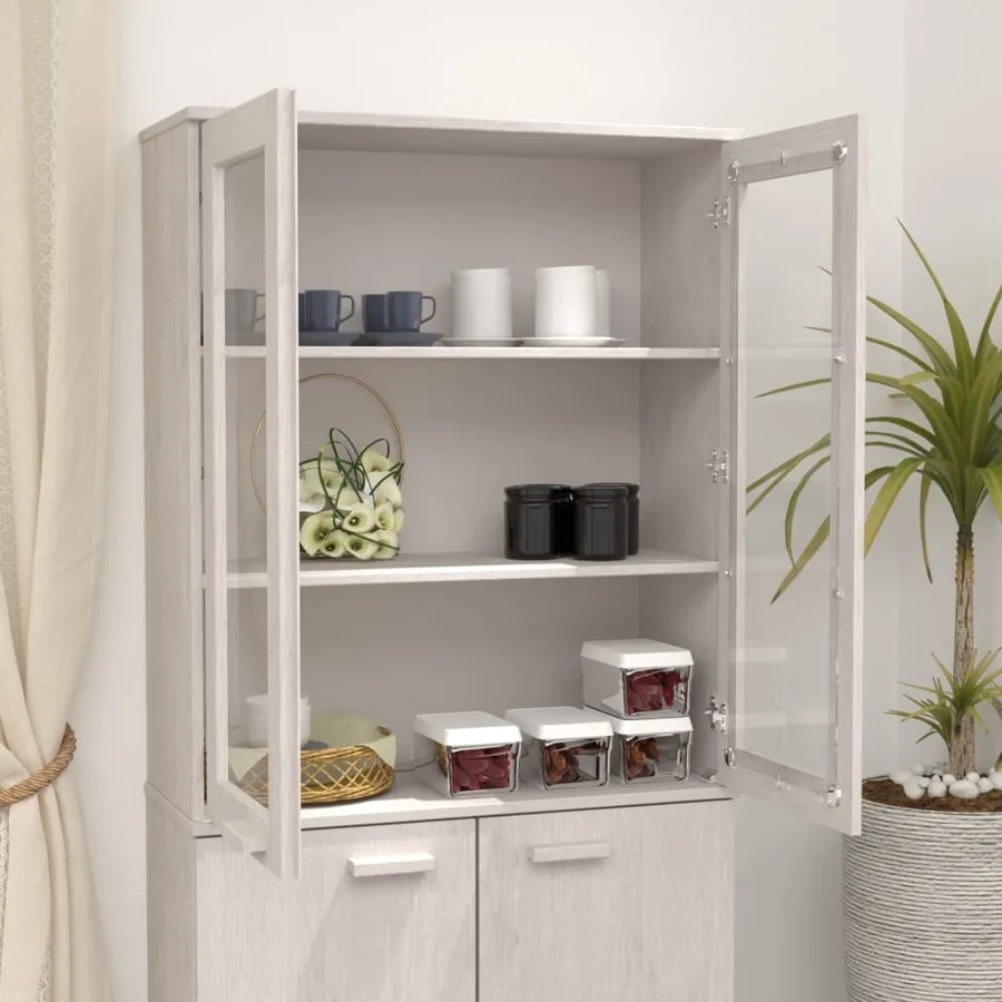 Dessus de buffet HAMAR Blanc 85x35x100 cm Bois de pin massif - 6