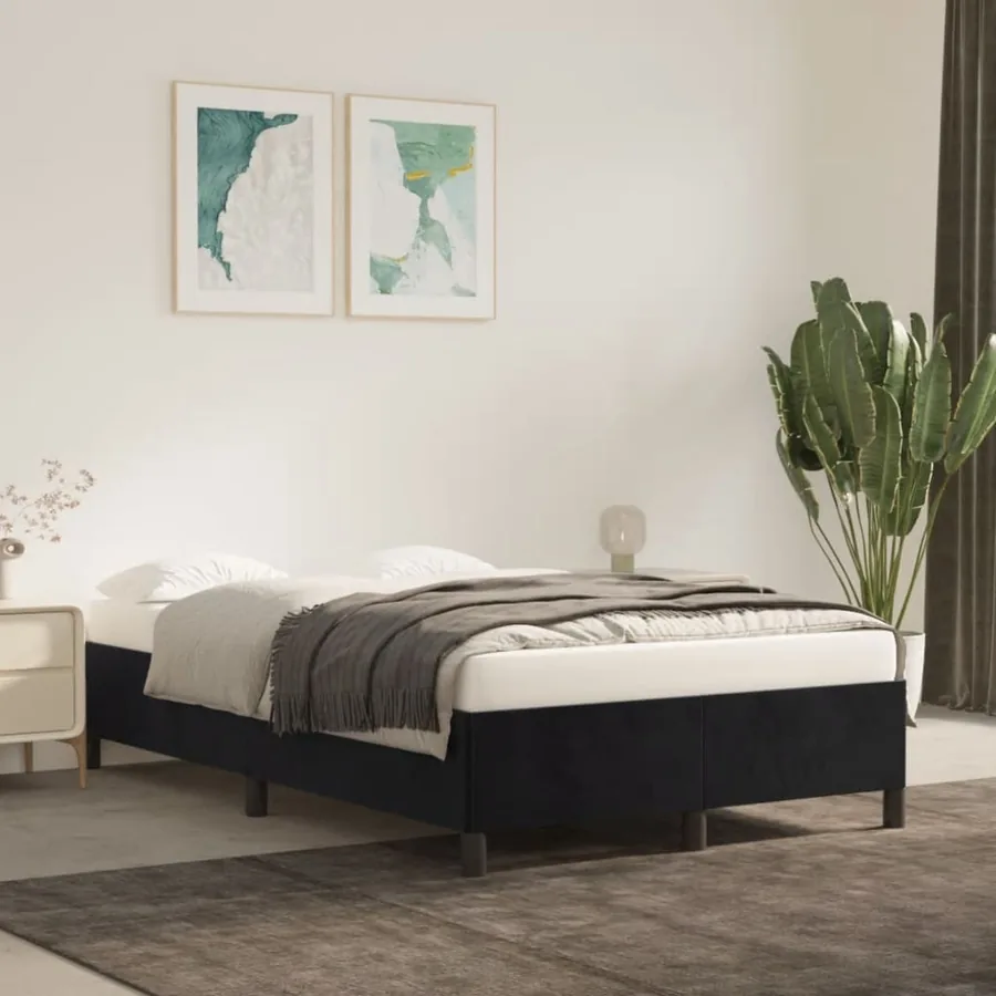 Cadre de lit sans matelas noir 120x200 cm velours