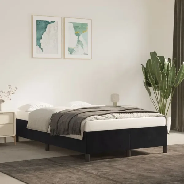 Cadre de lit sans matelas noir 120x200 cm velours