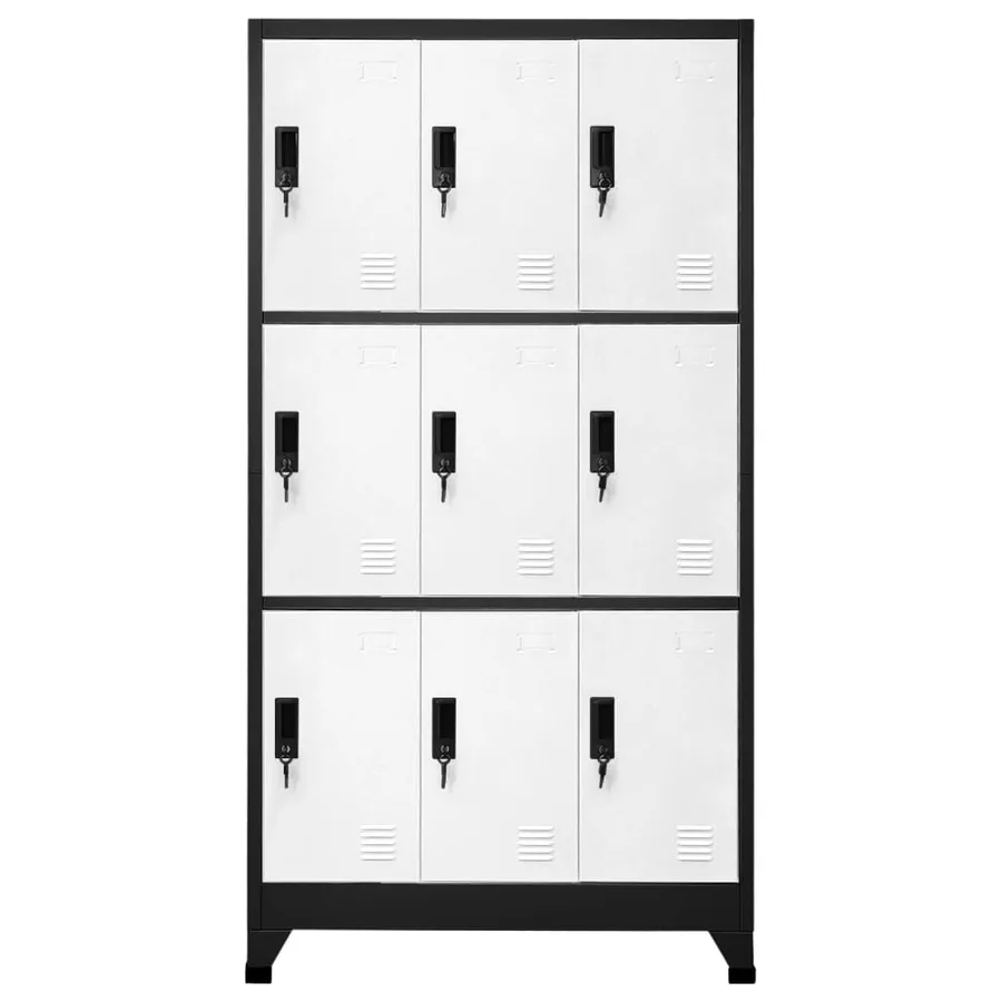 Armoire à casiers Anthracite et blanc 90x45x180 cm Acier - 2