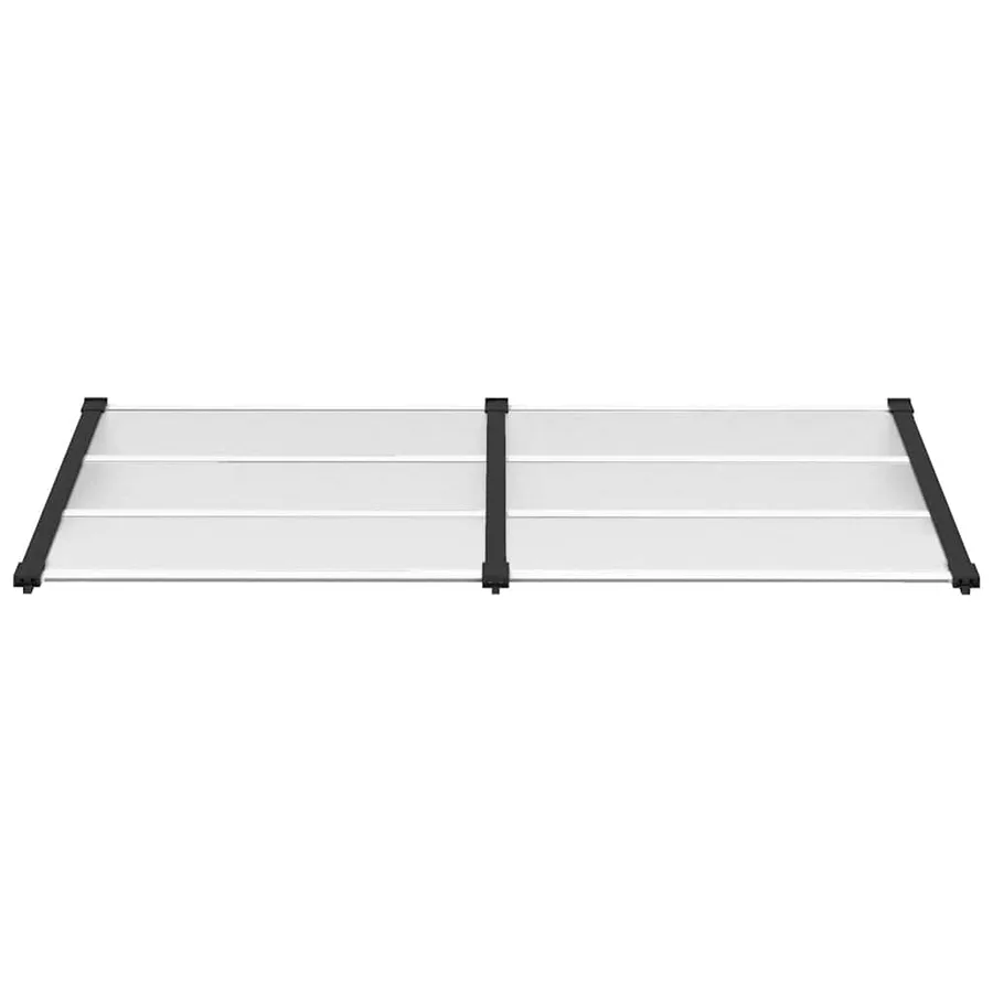 Auvent de porte Noir et transparent 199x90 cm Polycarbonate - 3