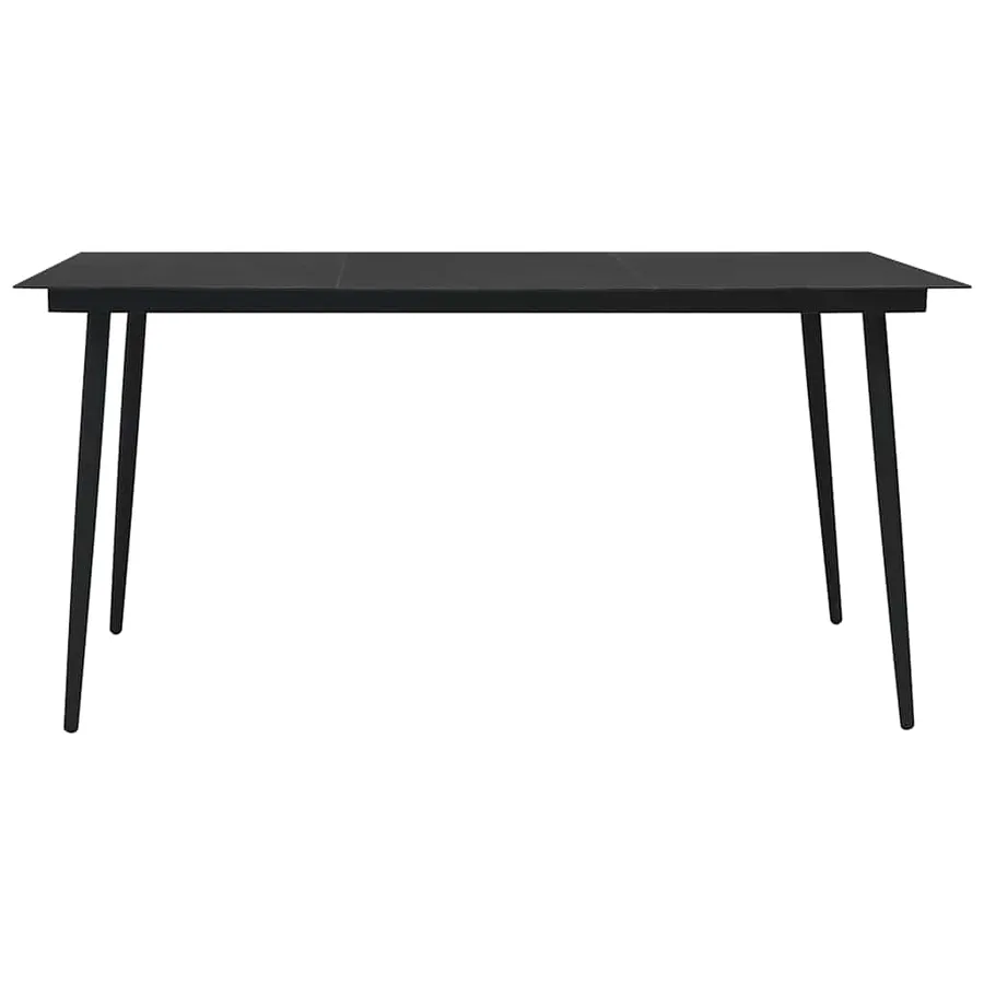 Ensemble à manger de jardin 7 pcs Corde en coton et acier Noir - 3