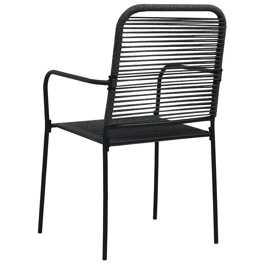 Ensemble à manger de jardin 7 pcs Corde en coton et acier Noir - 8