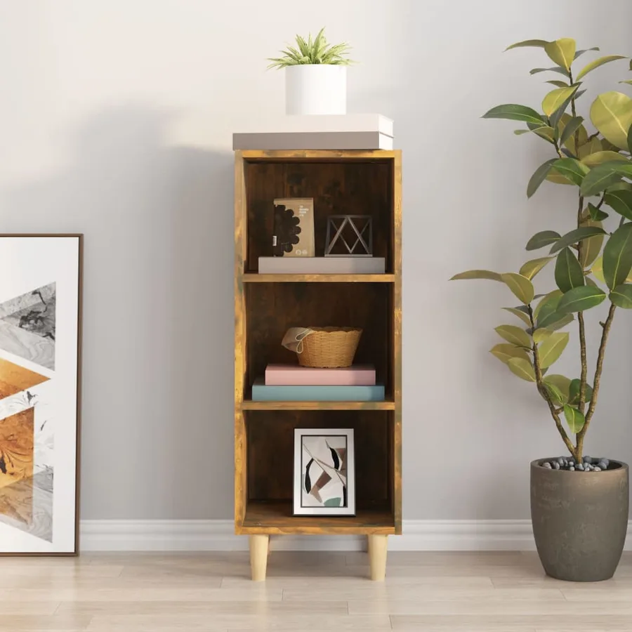 Buffet Chêne fumé 34,5x32,5x90 cm Bois d'ingénierie - 3