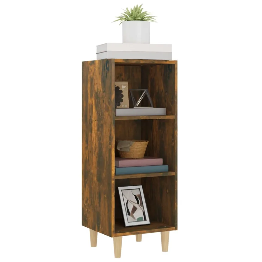 Buffet Chêne fumé 34,5x32,5x90 cm Bois d'ingénierie - 4
