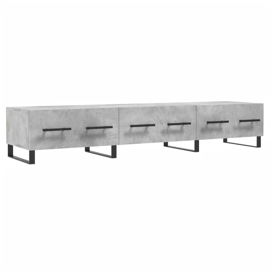 Meuble TV gris béton 150x36x30 cm bois d'ingénierie - 2