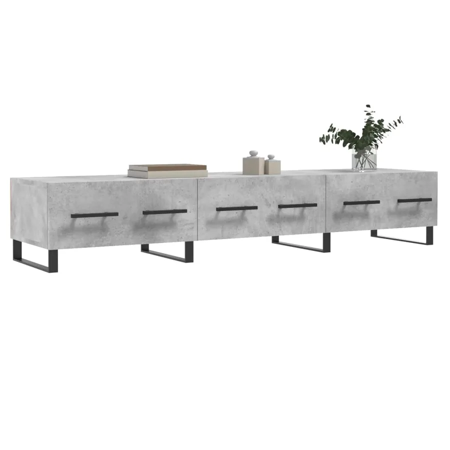 Meuble TV gris béton 150x36x30 cm bois d'ingénierie - 3
