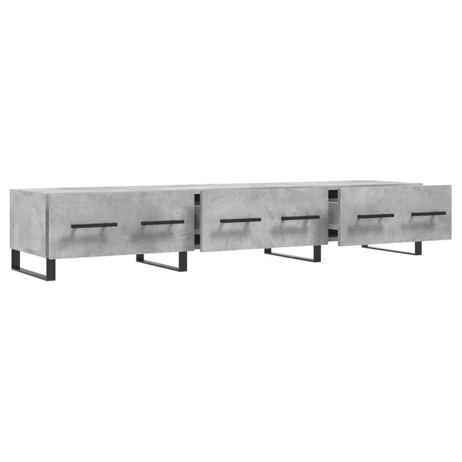 Meuble TV gris béton 150x36x30 cm bois d'ingénierie - 6