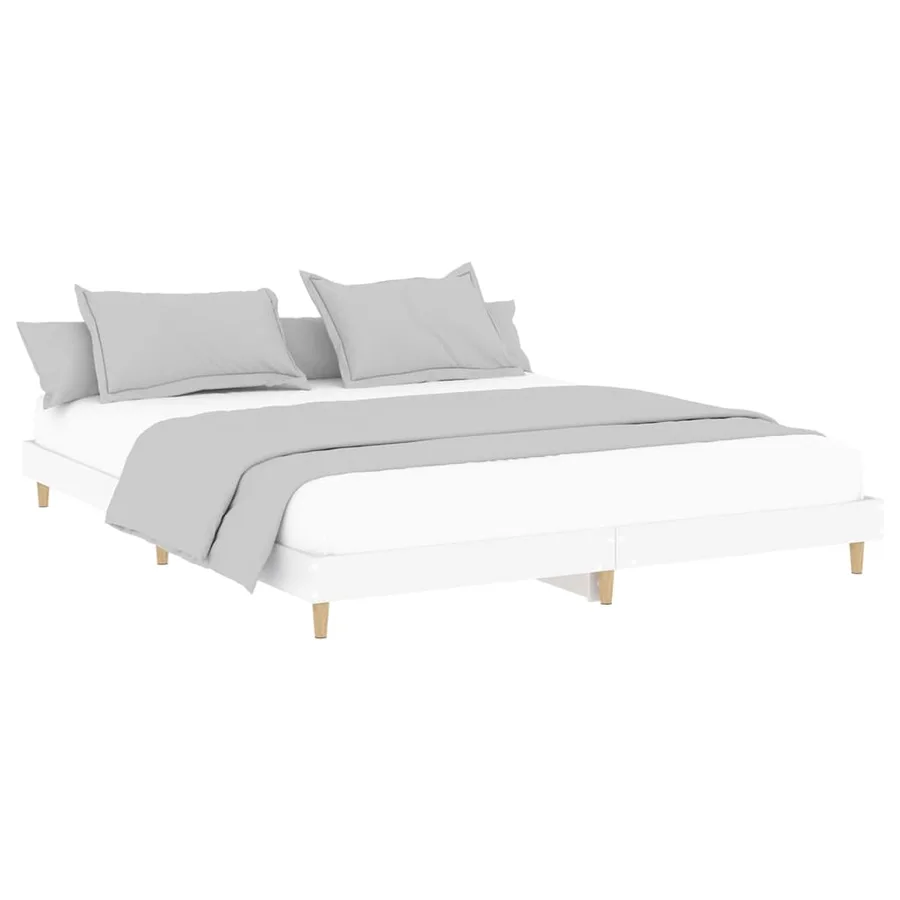 Cadre de lit sans matelas blanc 140x200 cm bois d'ingénierie - 3