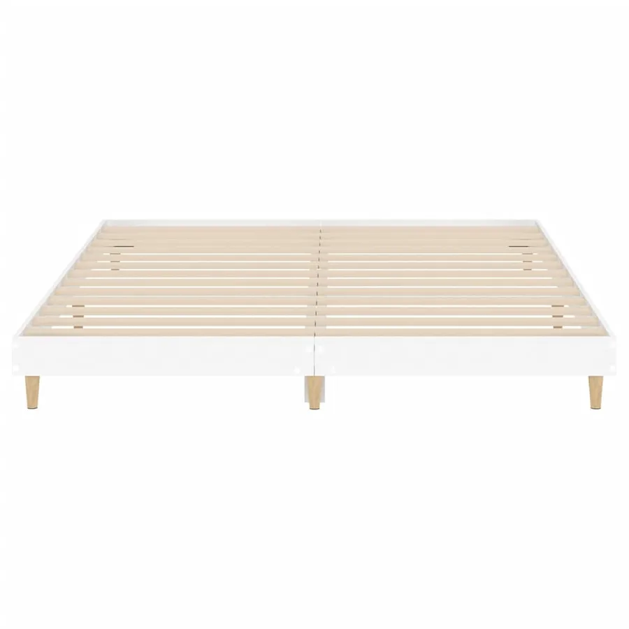 Cadre de lit sans matelas blanc 140x200 cm bois d'ingénierie - 6