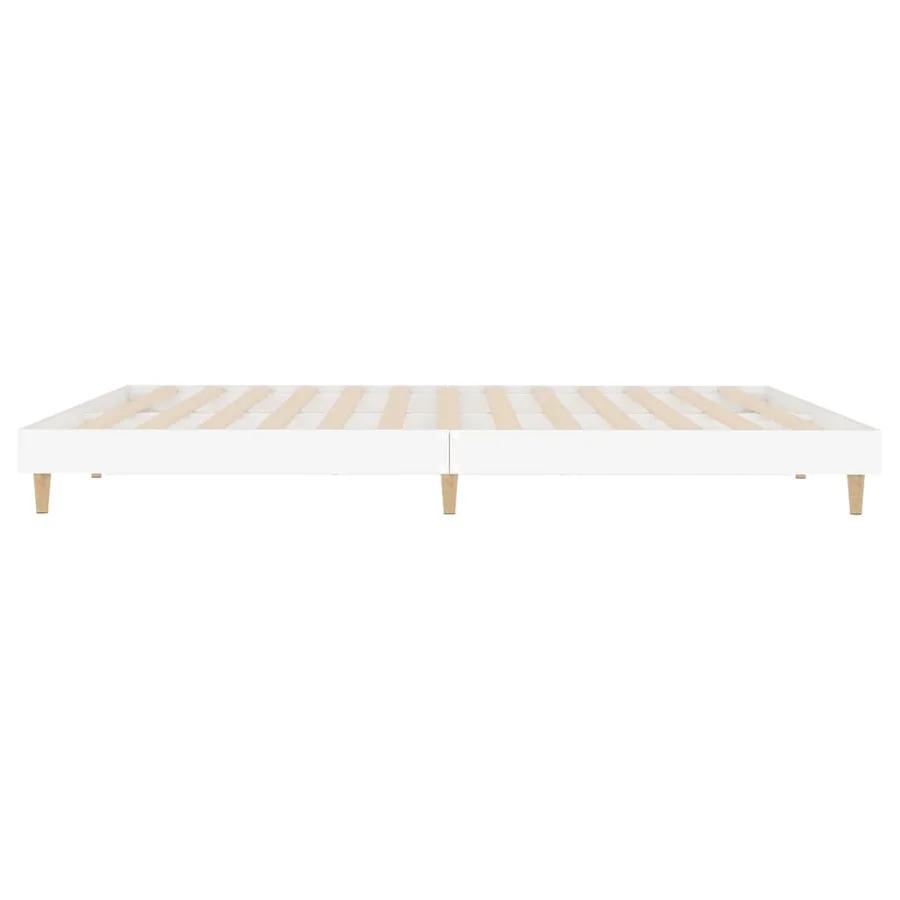 Cadre de lit sans matelas blanc 140x200 cm bois d'ingénierie - 7