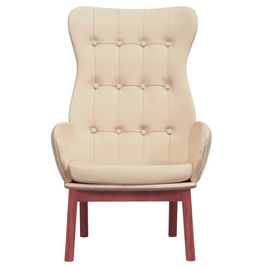 Chaise de relaxation Crème Tissu - 3