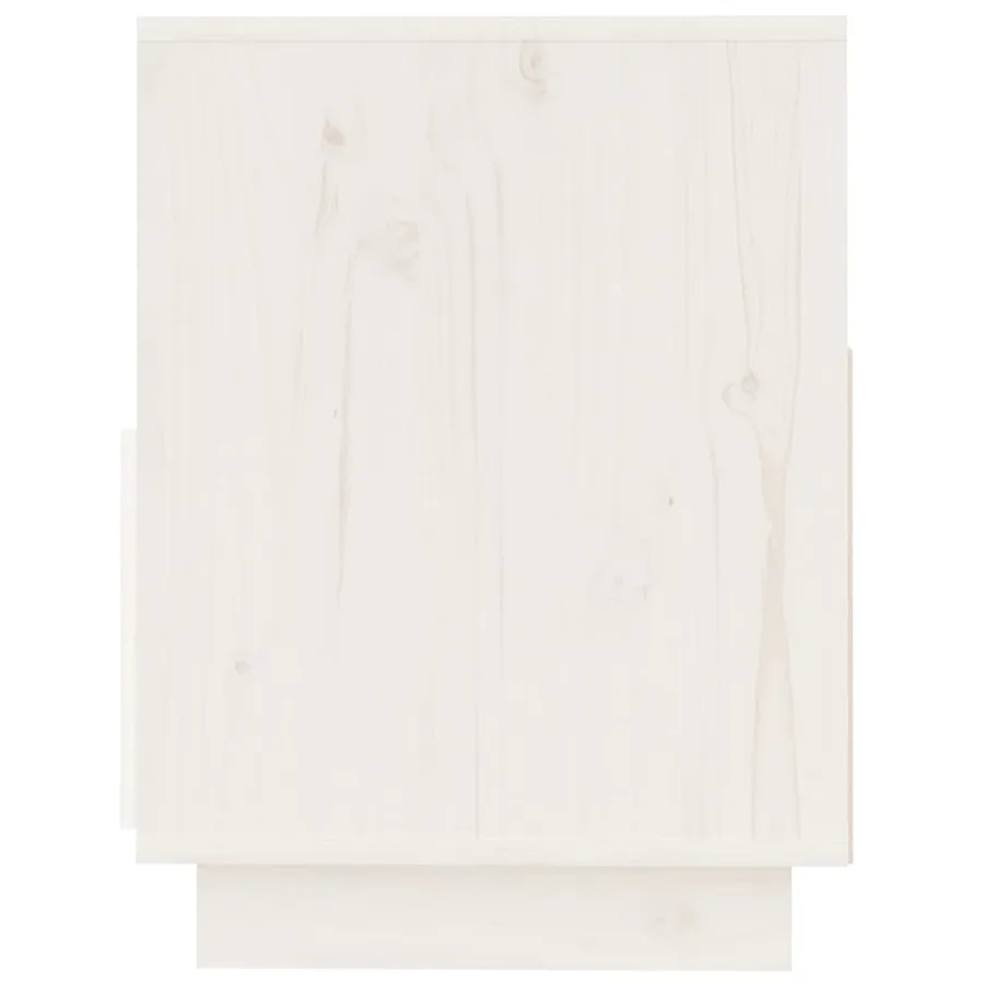 Meuble TV Blanc 140x37x50 cm Bois de pin massif - 6