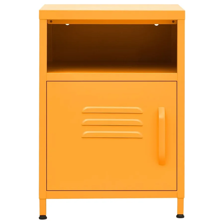 Tables de chevet 2 pcs Jaune moutarde 35x35x51 cm Acier - 3
