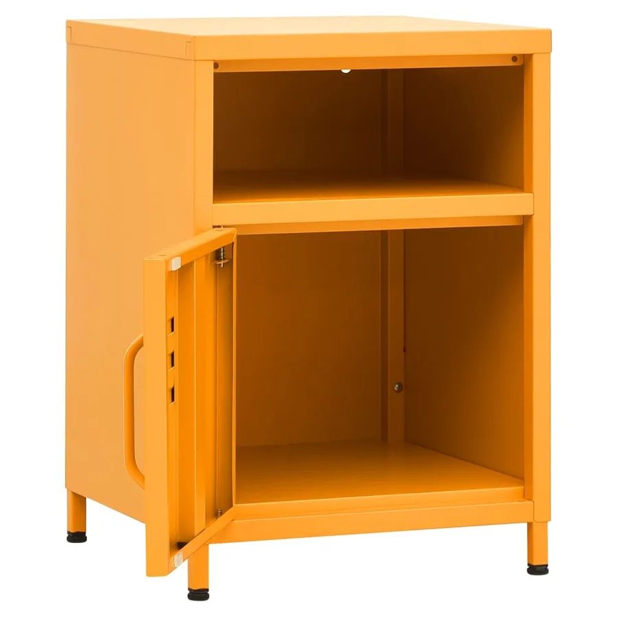 Tables de chevet 2 pcs Jaune moutarde 35x35x51 cm Acier - 6