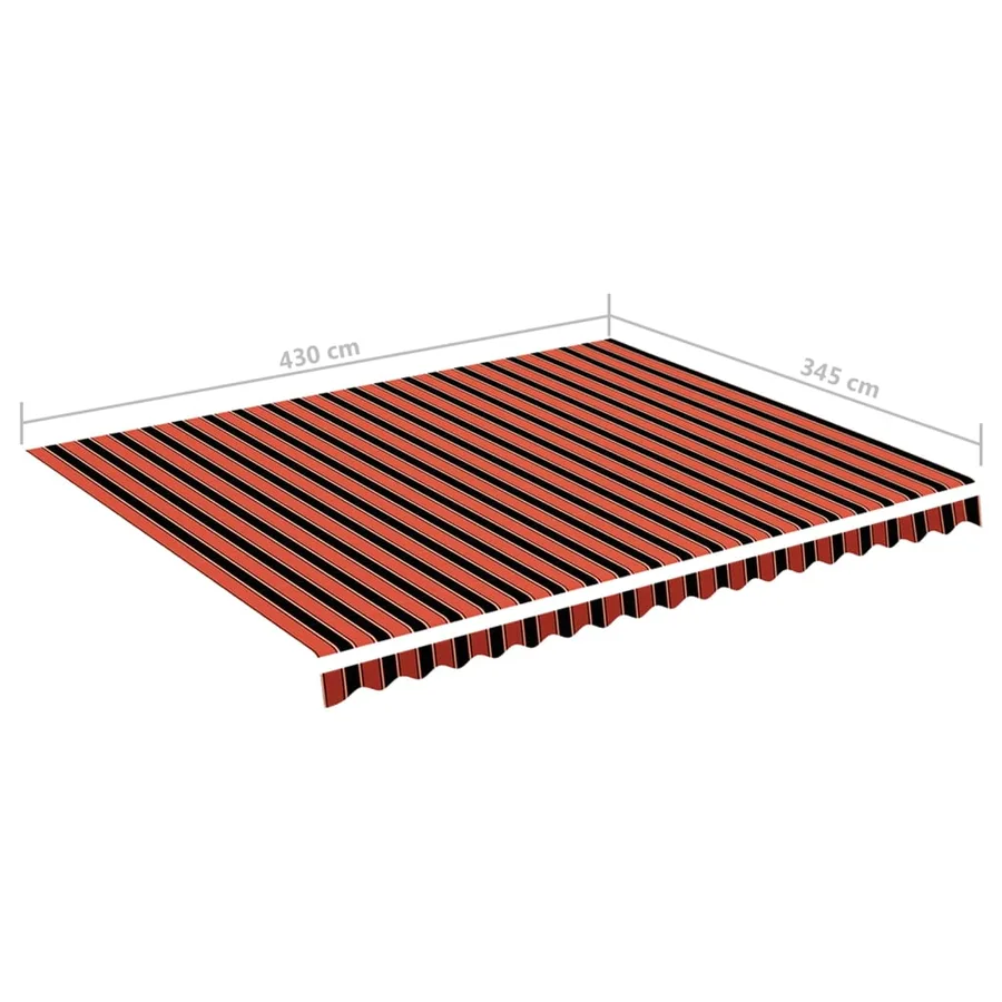 Tissu de remplacement pour auvent orange et marron 4,5x3,5 m polyester - 6