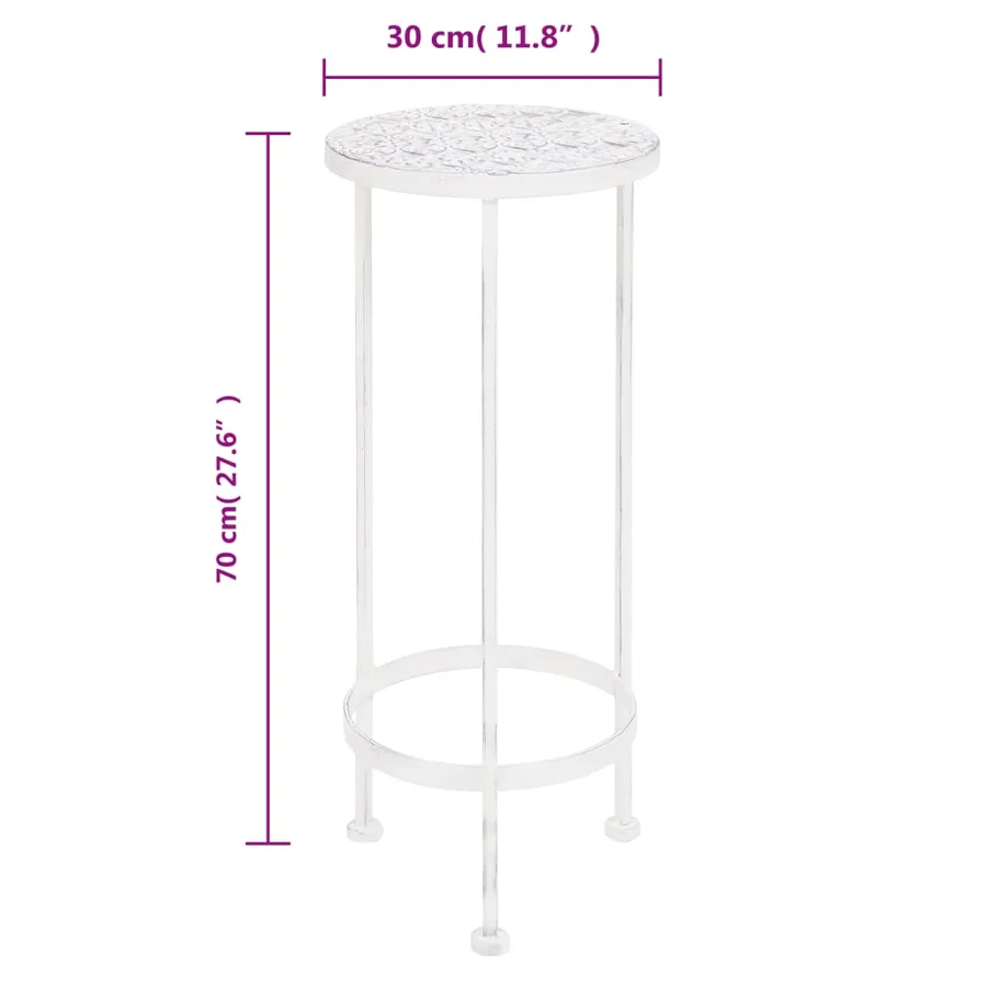 Support de plantes 3 pcs Style vintage Métal Blanc antique - 8