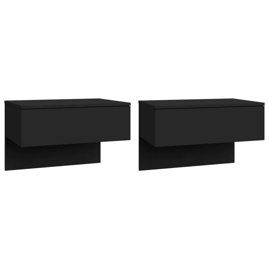 Tables de chevet murales 2 pcs Noir - 2