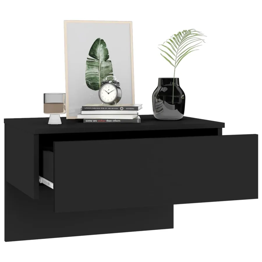 Tables de chevet murales 2 pcs Noir - 4