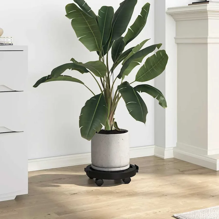 Chariots à plantes avec roues 3 pcs Diamètre 30 cm Noir 170 kg