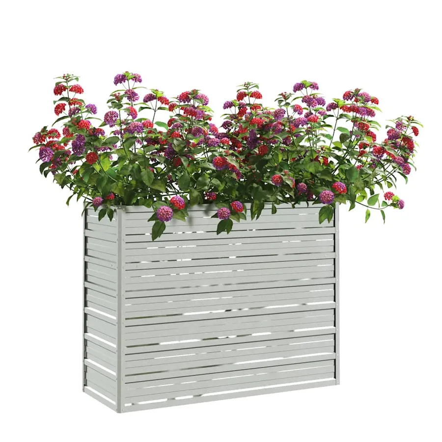 Lit surélevé de jardin 100x40x77 cm Acier galvanisé Argenté - 3