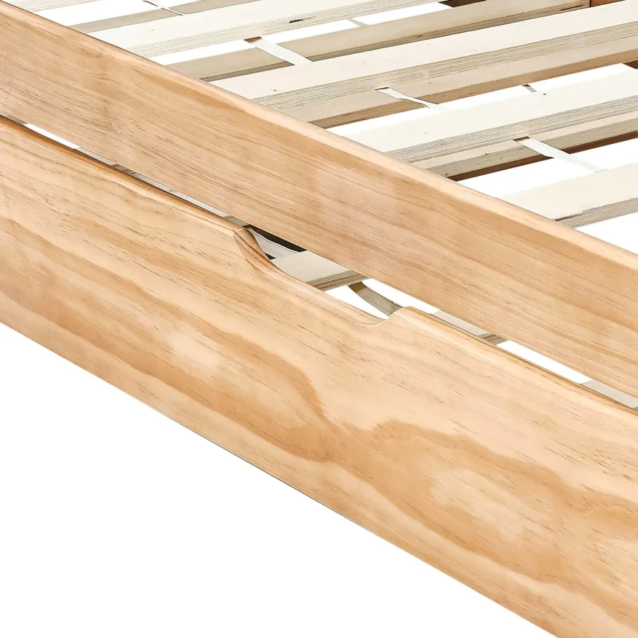 Cadre de lit extensible sans matelas bois de pin 90x200 cm - 7