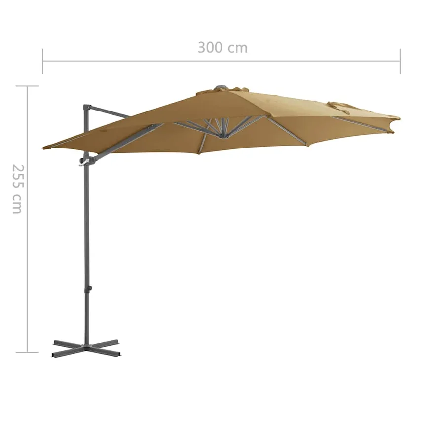 Parasol de jardin avec base portable taupe - 15