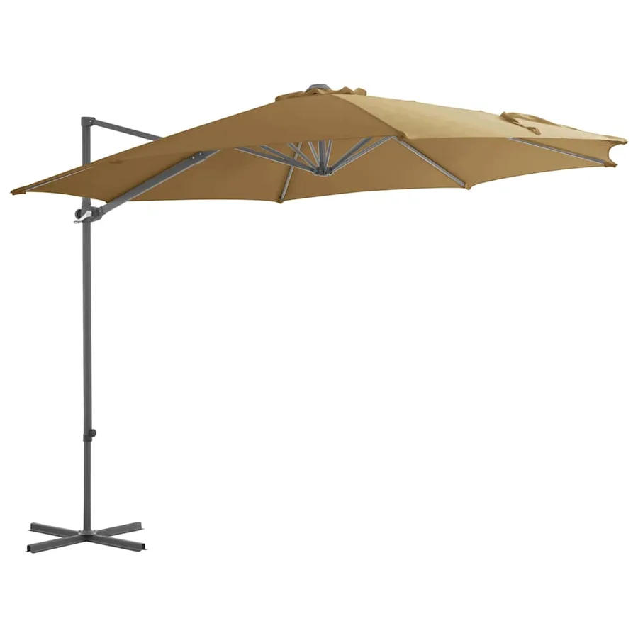Parasol de jardin avec base portable taupe - 2