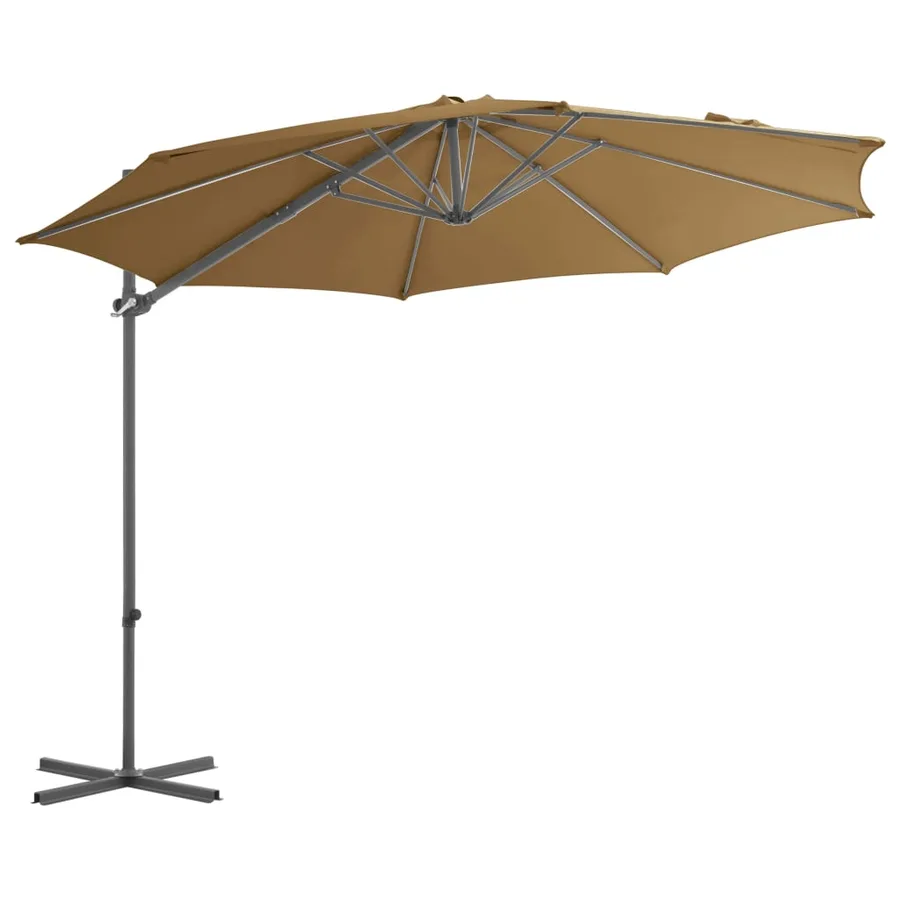 Parasol de jardin avec base portable taupe - 3