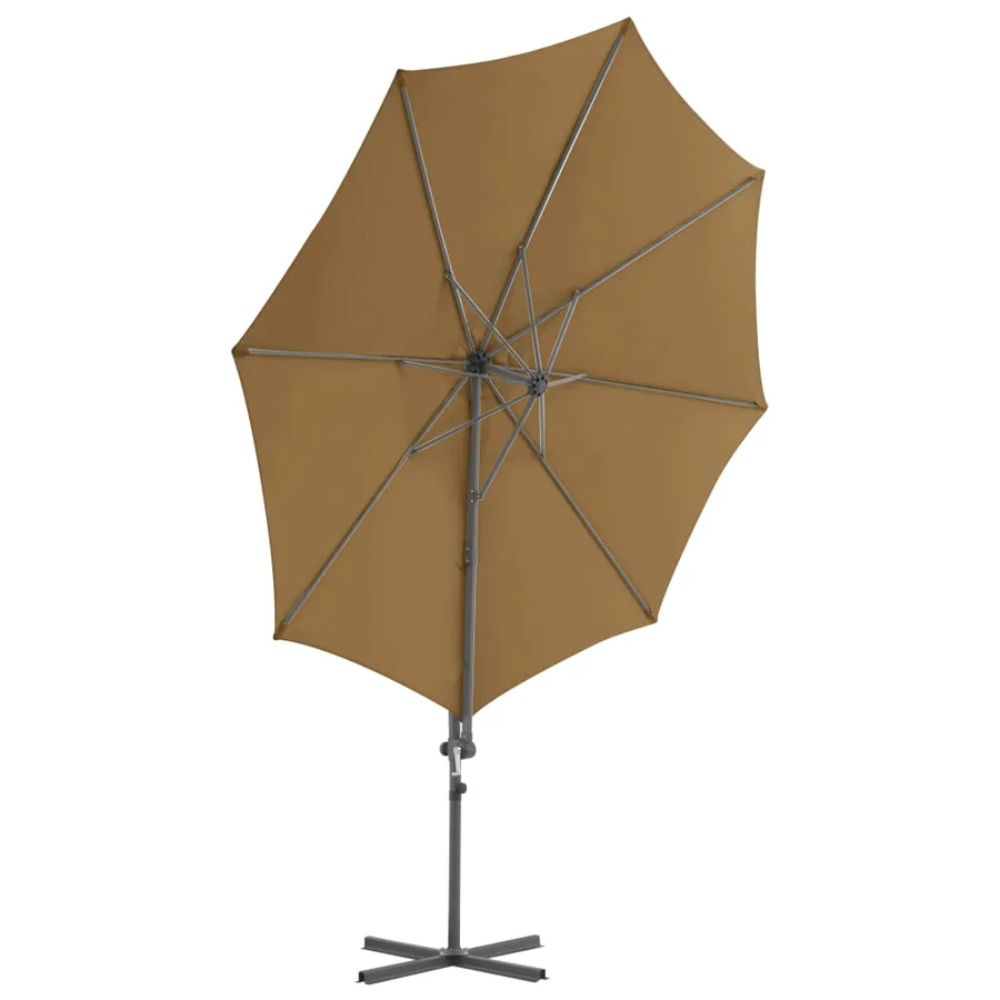 Parasol de jardin avec base portable taupe - 4