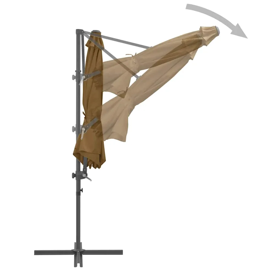 Parasol de jardin avec base portable taupe - 6