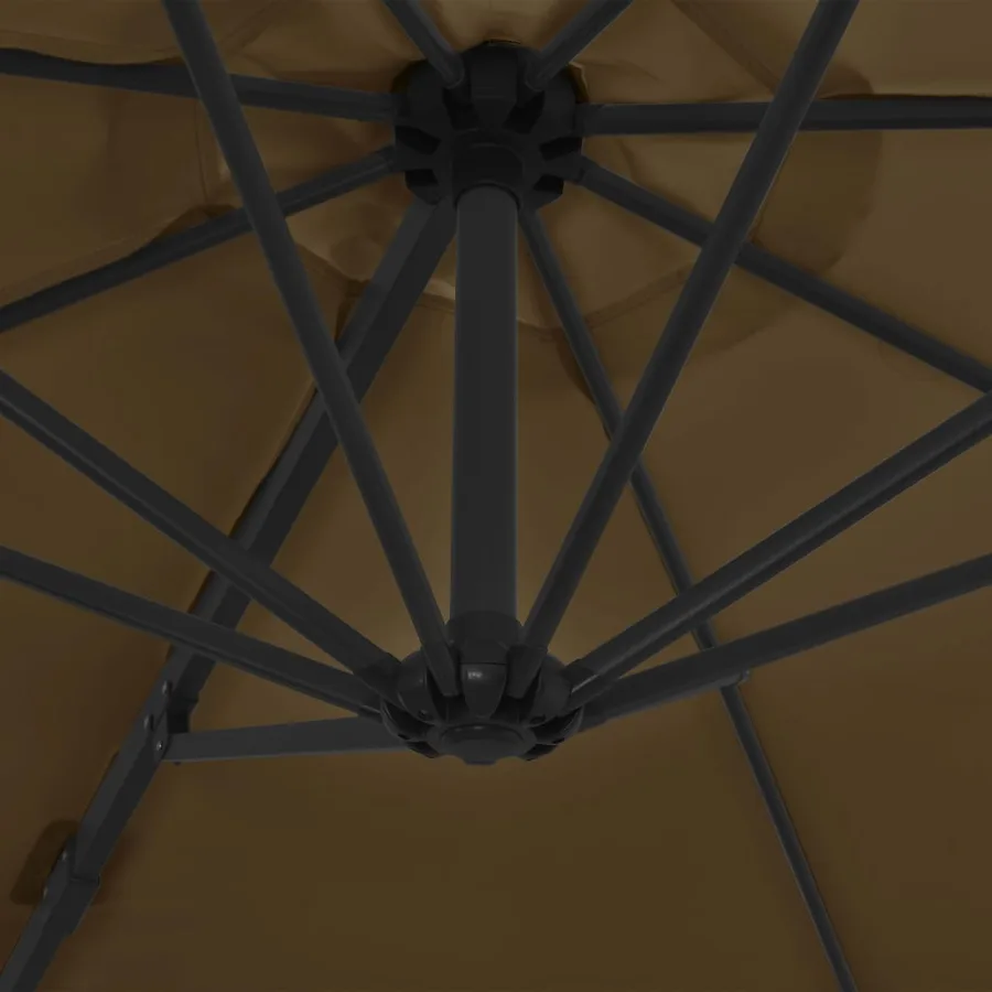 Parasol de jardin avec base portable taupe - 7